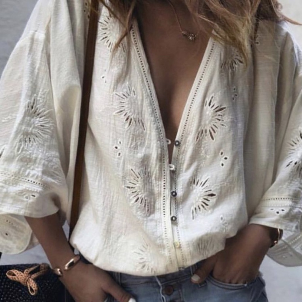 Lovestitch White Embroidered Blouse